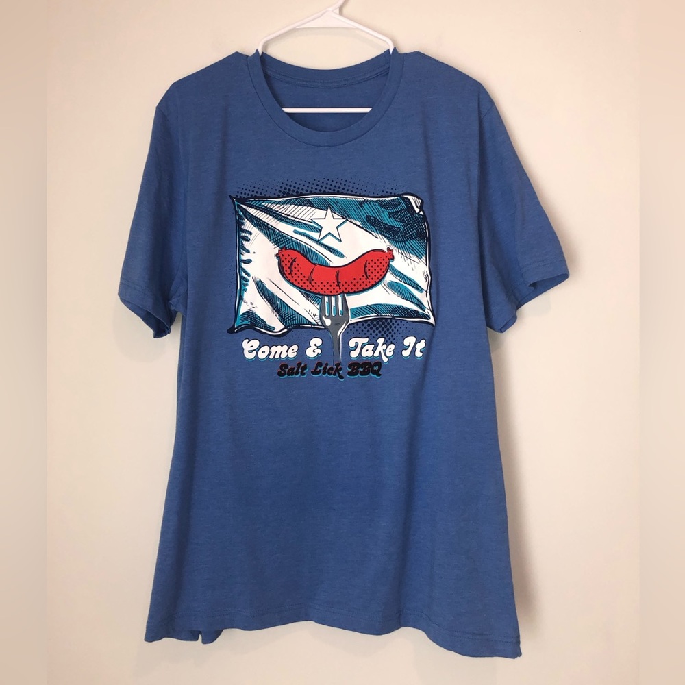 Salt Lick BBQ Come & Take It XXL Blue T-shirt